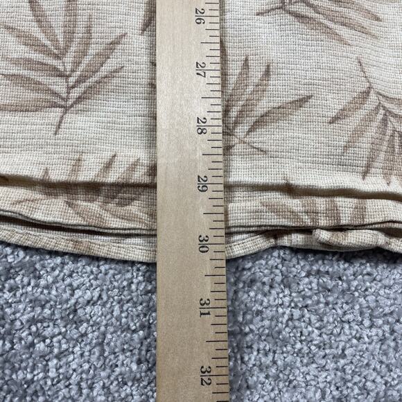 LL Bean Button Up Shirt Mens XXL Hawaiian Cotton Short Sleeve Leaves 2XL - Picture 11 of 12